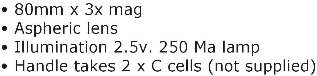 זכוכית מגדלת ידנית עם תאורה DURATOOL